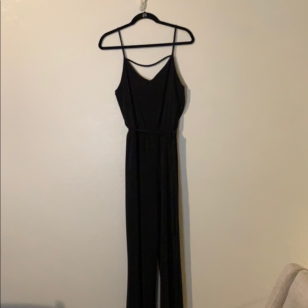Black pleated jumpsuit